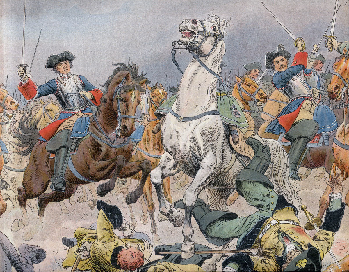 After resting his troops for an hour (and allowing Eugene to regroup for a final assault), Marlborough’s attack began anew. Two long lines of Allied cavalry charged forth to crush Tallard’s remaining cavalry. Amazingly, the exhausted French managed to push back the first line.
