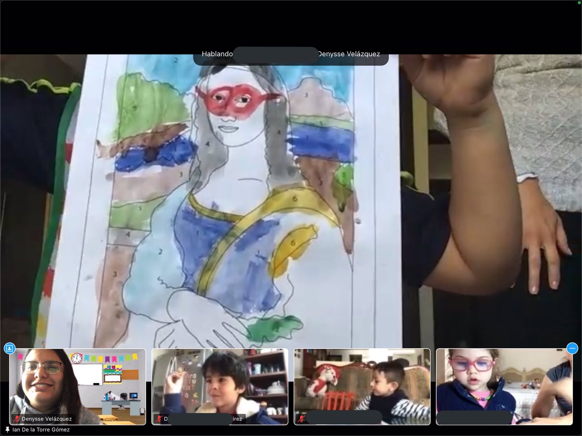 DenysseIMI's tweet photo. Who’s the Mona Lisa? Make your own masterpiece! Haha great artists in K2 🎨 Have you seen the Mona Lisa wear glasses or mask? @MexicoIngles @AppleEDU @Knotion #learningfromhome #AppleTeacher #AppleDistinguishedSchools #monalisa https://t.co/xLomlZOlgq
