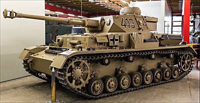 Here’s the German Panzer IV. Note the front armour is much more square, in fact the upper part is almost a right angle. It had a lot more armour up front, about 80mm.