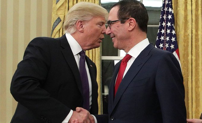 PARDON ROULETTETRUMP: Steve, you haven't submitted an offer for me. Don't you want a pardon?MNUCHIN: No Sir, I am leaving the country on 18 JanuaryTRUMP: Where you headed?MNUCHIN: First call? A plastic surgeon in Panama to change this ugly mug #PardonRoulette  #PardonGate