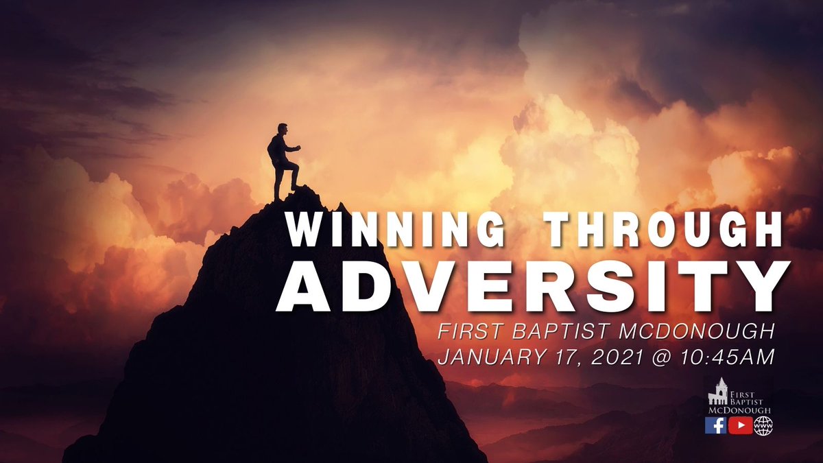 One thing we can be sure of is that we will face adversity. Working our way through trials and hardships can be the very thing that strengthens our lives. Join us online on FaceBook or Youtube this Sunday at 10:45am for "Winning Through Adversity" with Pastor Charles.