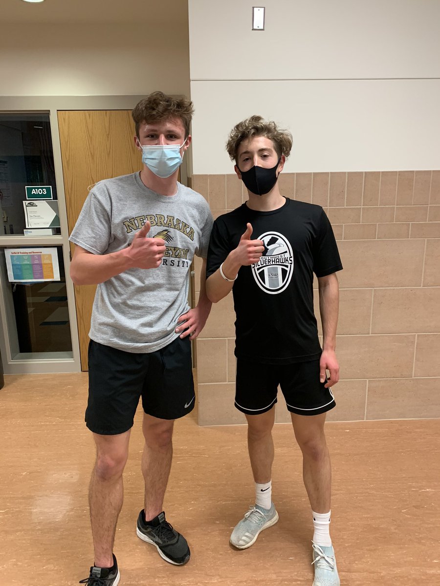 Sophomore Quintin Kniss teamed up with Senior Braeden Bestmann today and finished on top again for the second consecutive session. Well done boys! Keep up the good work! ⚽️🏃🏻‍♂️💪🏼🙌🏼