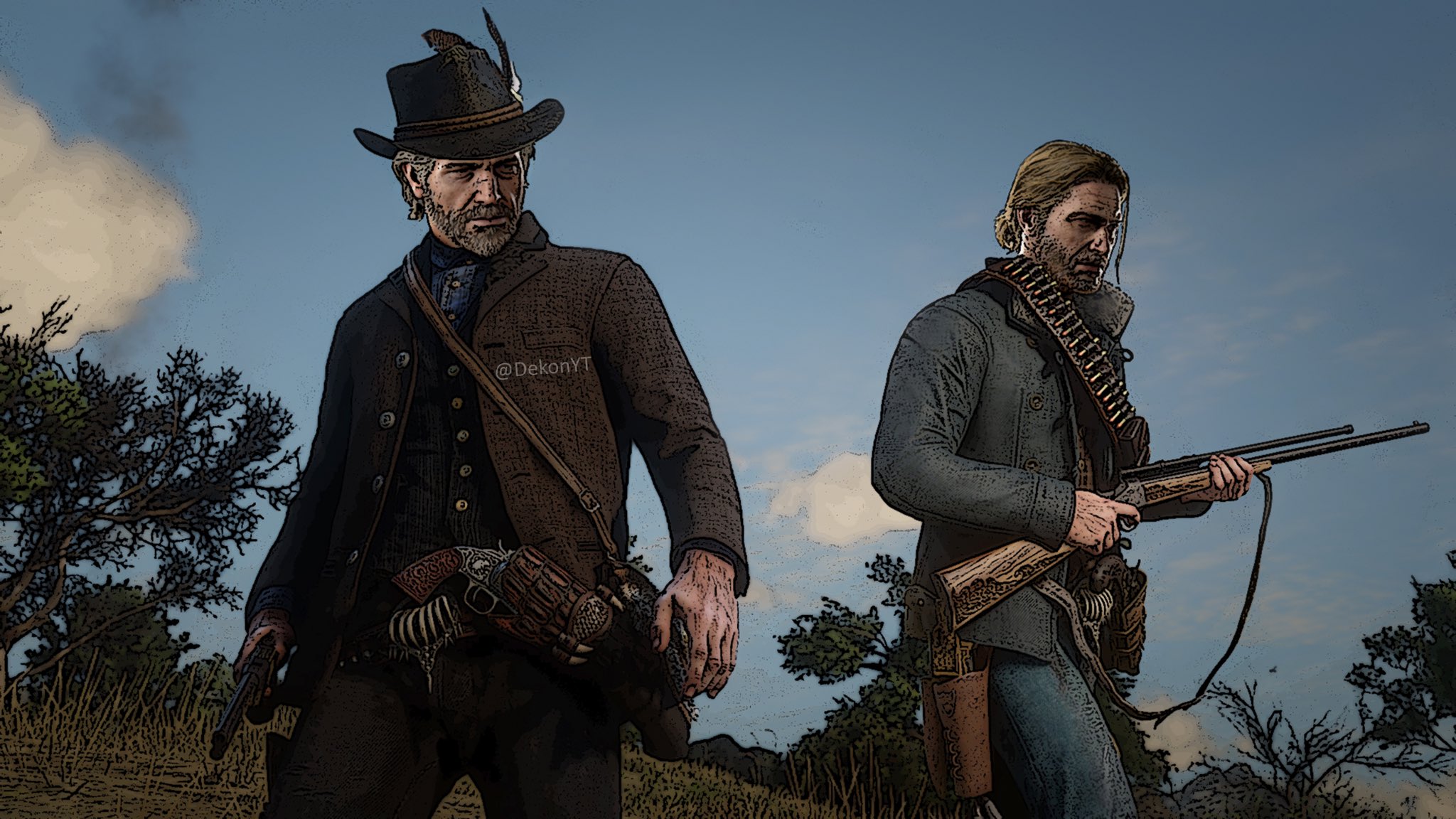 Dek on X: Joel & Tommy Miller from The Last of Us in Red Dead