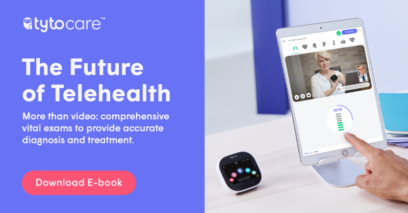 TytoCare's tweet photo. Boost telehealth engagement with remote exam solutions for testing, diagnosis, and treatment. 

Download our report and see how we’re digitizing the full continuum of care: