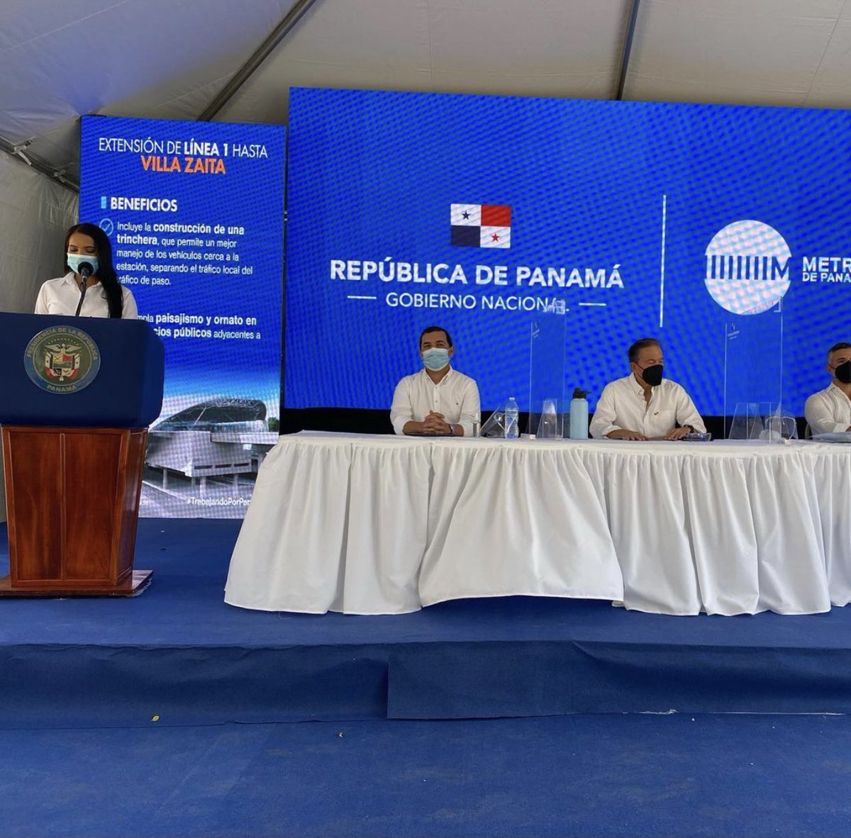 alinagonzalezc's tweet photo. Hoy participamos del acto de inicio de obra, de la extensión de la línea 1 del Metro. Agradezco a Dios y a nuestro Señor Presidente Laurentino Cortizo Cohen @nitocortizo https://t.co/CJodvTrOOZ