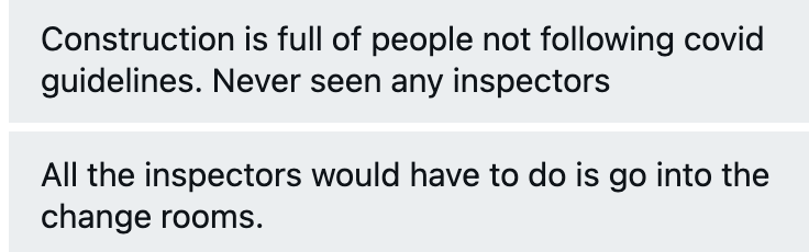 And of course if construction is deemed essential, so too are construction materials, and this DMer who wonders why it is there aren't ever any workplace inspections?