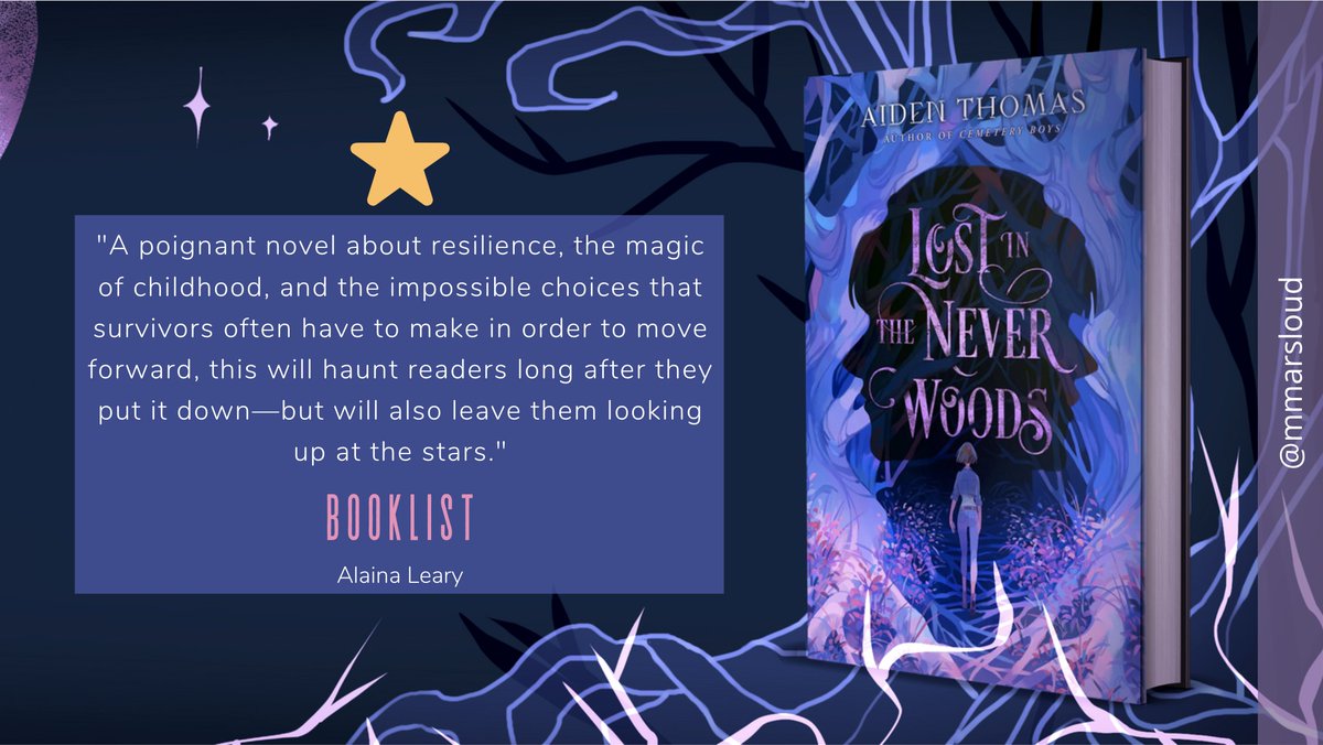 aidenschmaiden's tweet photo. FRIENDS! I AM SO BEYOND THRILLED TO ANNOUNCE "LOST IN THE NEVER WOODS" GOT ITS FIRST ✨STARRED REVIEW✨ FROM BOOKLIST! 

honestly so thankful and excited! 😭💜✨ https://t.co/FJWdGZeyya