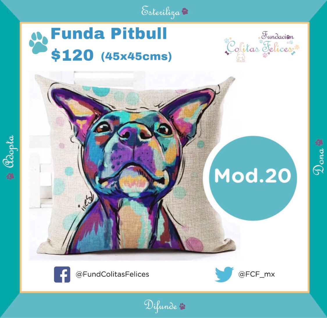 FCF_mx's tweet photo. #FundasPerronas
Amigos tenemos 8️⃣ modelitos de Funditas para su 🛏 o 🛋 para qse vea más chula de bonita. Conoces a alguien que tenga un 🐶 de estas razas? Ayúdanos a difundir 🙏🏻
🚨Piezas Únicas, no personalizadas🚨
Recuerda que todas nuestras ventas son con #CausaPerruna https://t.co/FR0mVpkQse