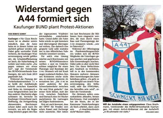 Der BUND Kaufungen plant Protestaktionen für die Zeit der Planfeststellung der #keinea44.
Am Montag will #Kassel den #WaldAufDieStrasse bringen und am 31.1. ist #RadDemoInDenStiftswald und #Waldspaziergang. Der "Widerstand gegen die A44 formiert sich" schreibt M.Gorny in der HNA.