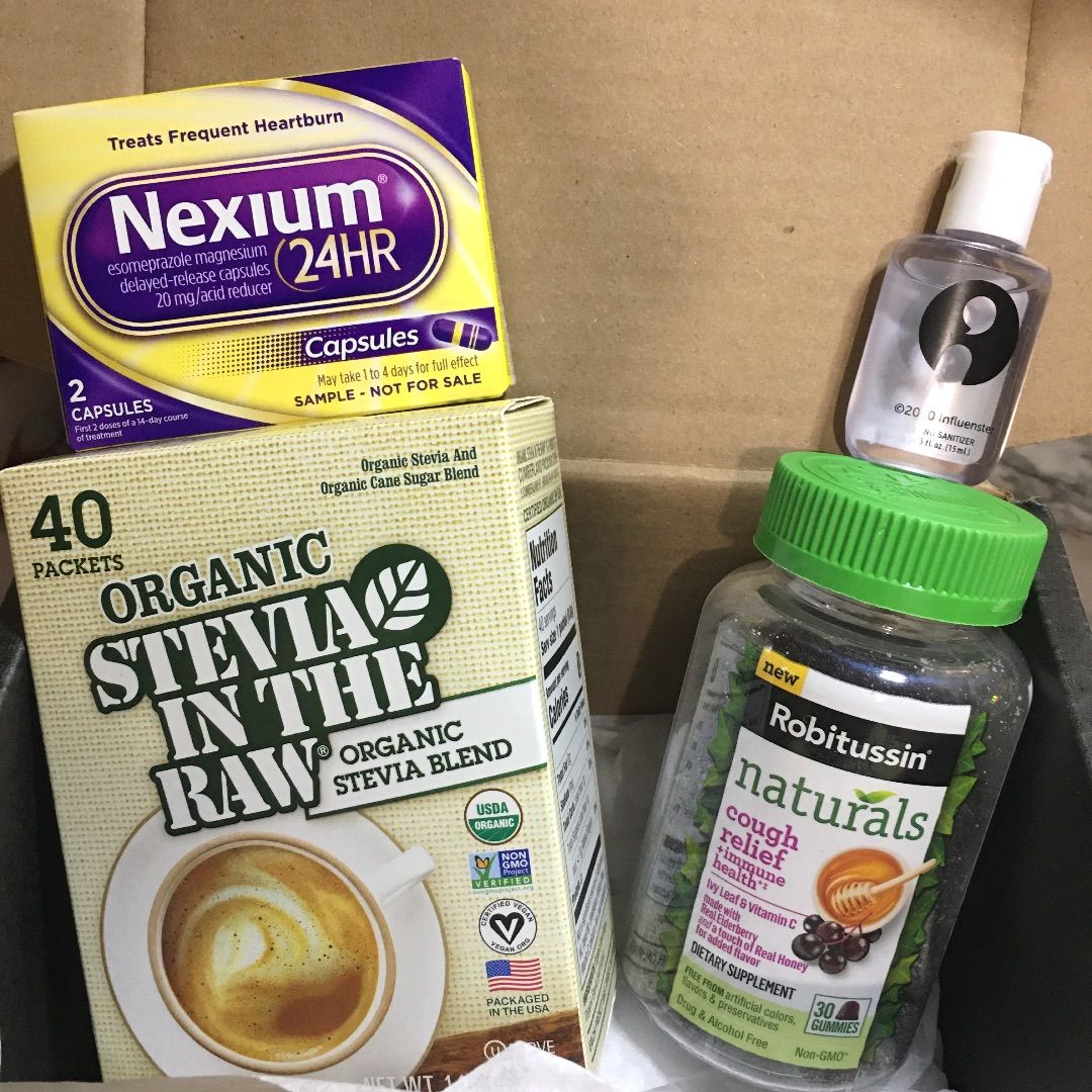 TaniaMarieeee's tweet photo. Just Received My @influenster #WFHVoxBox (I got these products to review) #SamplingTheRaw @InTheRaw #RobitussinNaturals @RobitussinBrand #Nexium24HR @Nexium24HR @Nexium24HR_US https://t.co/tmoUYrDRoF https://t.co/AqS6KlPV6M