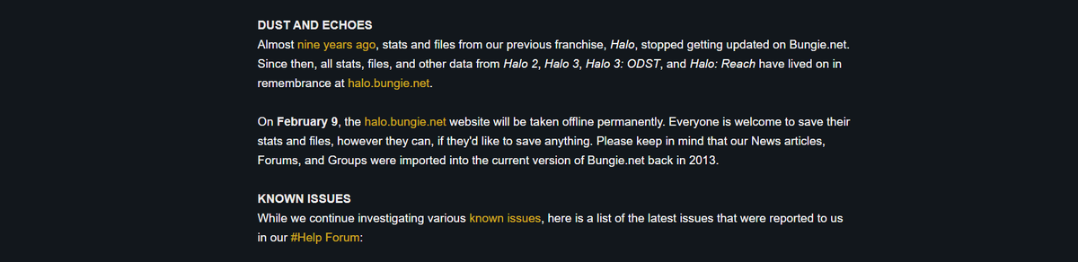 MccStats's tweet image. "On February 9, the halo.bungie.net website will be taken offline permanently." 😞😢😭

Link: bungie.net/en-us/Explore/…