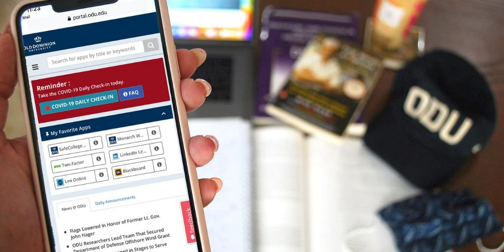 Don’t forget to complete your COVID-19 Daily Check-In each morning. It takes less than a minute. #ODU  #ReignResponsibly