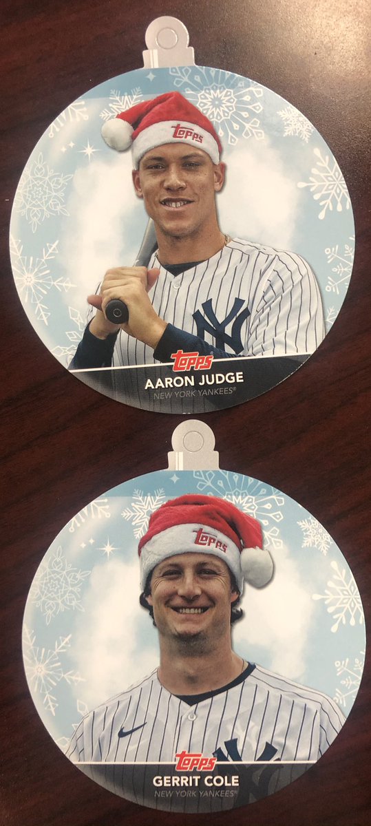 RT @FantasyMystro: A couple of NY Yankees ornaments.
Aaron Judge & Gerrit Cole
$10 for both PWE
@HobbyConnector https://t.co/boadBPLXHH