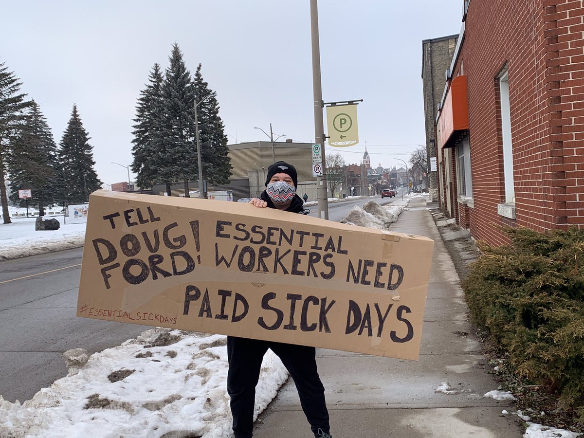 Without paid sick leave many will go to work feeling unwell because they need to make ends meet. An impossible decision: go to work and risk spreading the virus, or stay home and struggle to put food on the table 

Sign the petition: leadnow.ca/sick-days-ON/ #onpoli  #paidsickdays