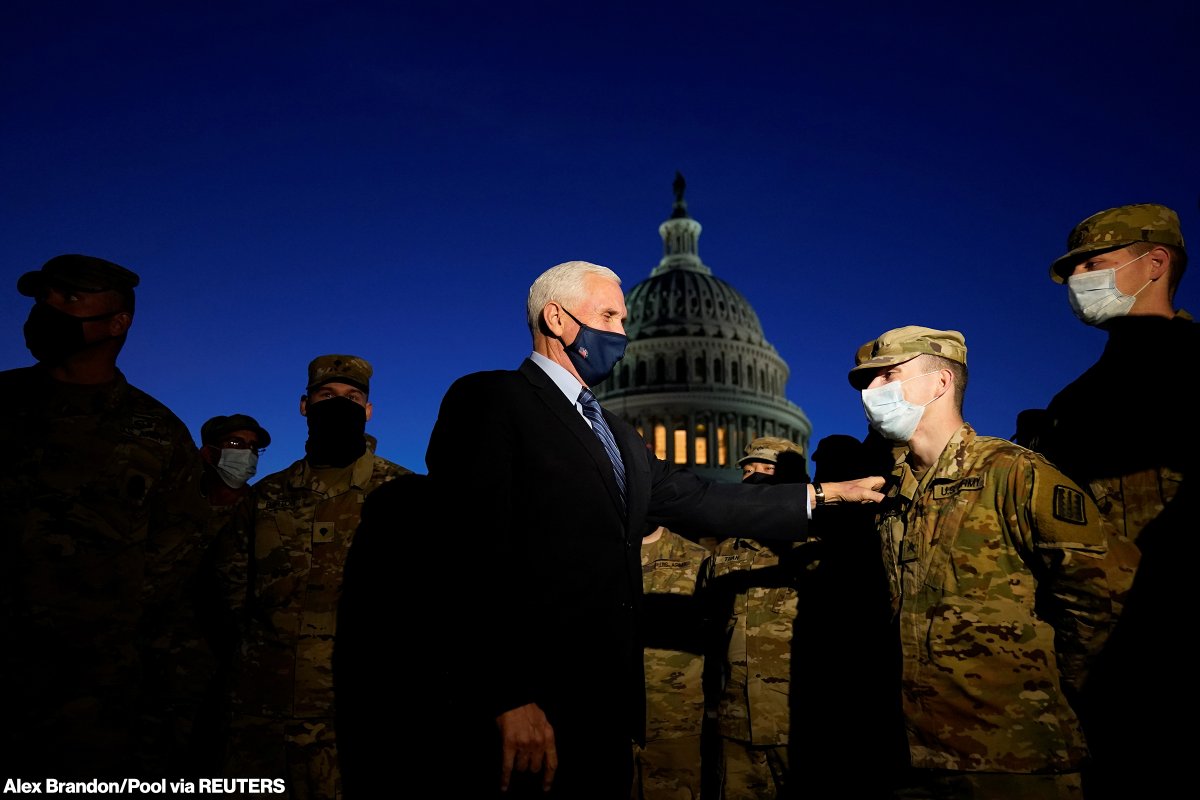 NEW: VP Mike Pence visits with National Guard troops outside the U.S. Capitol in Washington, D.C. abcn.ws/38KheMl
