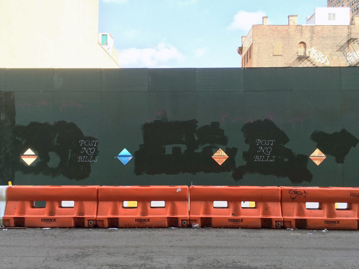 Wonderful "Post no bills"stencil for  @commercialtype’s Tanja  https://commercialtype.com/news/post_no_bills_tanja_in_use