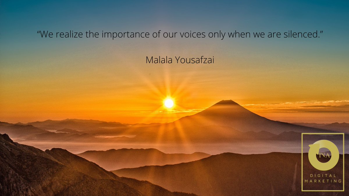 InaDigital's tweet photo. “We realize the importance of our voices only when we are silenced.”
#inadigitalmarketing 
#IDM
#digitalmarketing
#socialmediaagency
#onlinebusiness
#SocialMediaManagement
#marketingdigital
#contentmarketing https://t.co/JLvo2f9M7k
