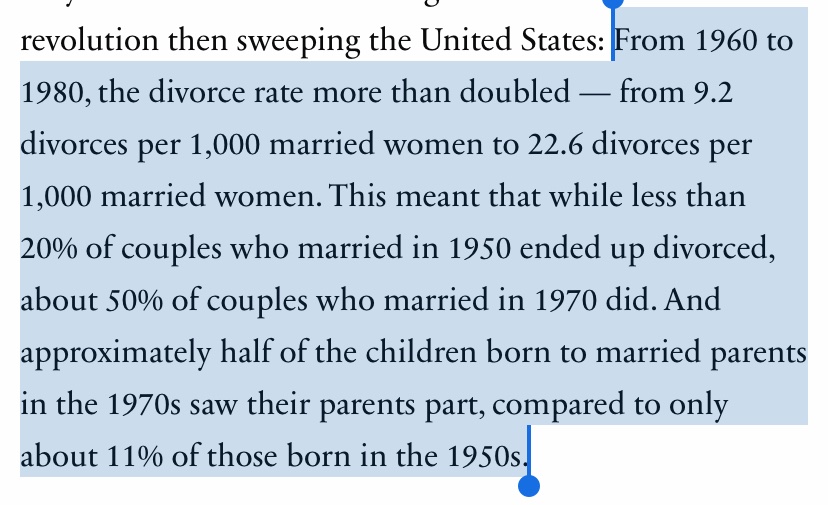 Between 1960 & 1980 the divorce rates doubled in America, was that a factor? https://www.nationalaffairs.com/publications/detail/the-evolution-of-divorce