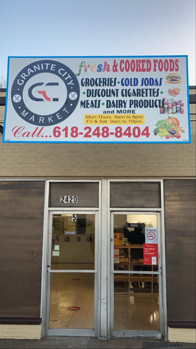 Killaseasonn's tweet photo. Granite City Market Now Open. 
2420 Nameoki Road
Granite City, IL 62040
(618) 248-8404 https://t.co/63y1fksXzj