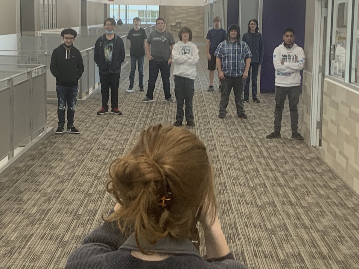 Wildkat_Robo_HS's tweet image. #sociallydistanced .@wildkatrobotiks #teamphoto for the #engineeringnotebook and #yearbook, including the photographer, also a team member trying to elude the photo. @ftcteams #ultimategoal #forcedperspective