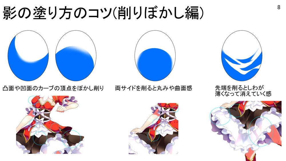 お絵かき講座パルミー アニメ塗りの影を綺麗に見せるコツ 削りぼかし の方法 T Co Zwwju4dyma