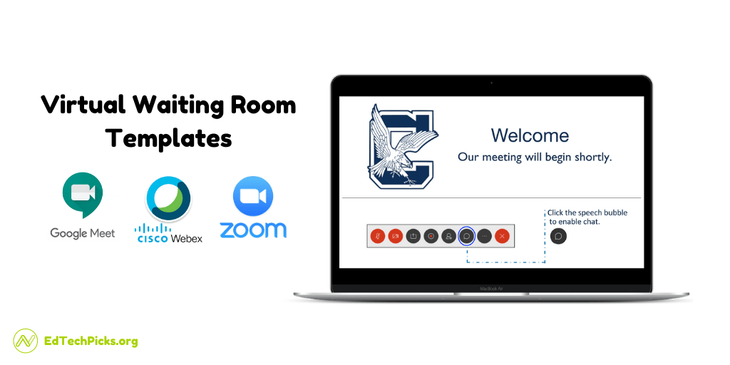 NFLaFave's tweet photo. Use virtual waiting room slides to remind participants of expectations or how to use features. Templates for Google Meet, Webex and Zoom. https://t.co/ehuwmQOboL #EdTech #distancelearning #distancelearning2020 #zoomclass https://t.co/1gCsZIJOCI