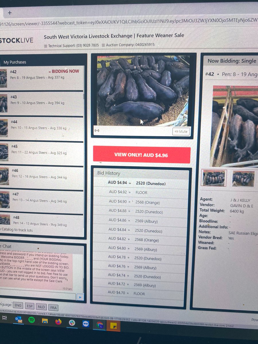 All happening at the <a href="/SWVLX/">.</a> Feature Weaner sale! Catch all the action as prices skyrocket 🔥🔥 and online competition continues #watchlistenpurchase