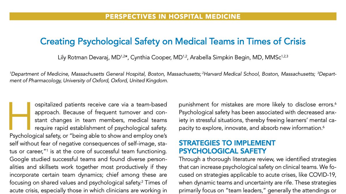 Arabella Simpkin Begin MD PhD (@greyscalespaces) on Twitter photo Strategies to optimize clinical team function in times of crisis, when dynamic teams and #uncertainty are rife #COVID19 #psychologicalsafety <a href="/MGHMedicine/">MassGeneral Medicine</a> <a href="/MGHCEF/">MGH Inpatient Core Educator Faculty</a> <a href="/harvardmed/">Harvard Medical School</a> <a href="/JHospMedicine/">Journal of Hospital Medicine</a> Strategies to optimize clinical team function in times of crisis, when dynamic teams and #uncertainty are rife #COVID19 #psychologicalsafety <a href="/MGHMedicine/">MassGeneral Medicine</a> <a href="/MGHCEF/">MGH Inpatient Core Educator Faculty</a> <a href="/harvardmed/">Harvard Medical School</a> <a href="/JHospMedicine/">Journal of Hospital Medicine</a>