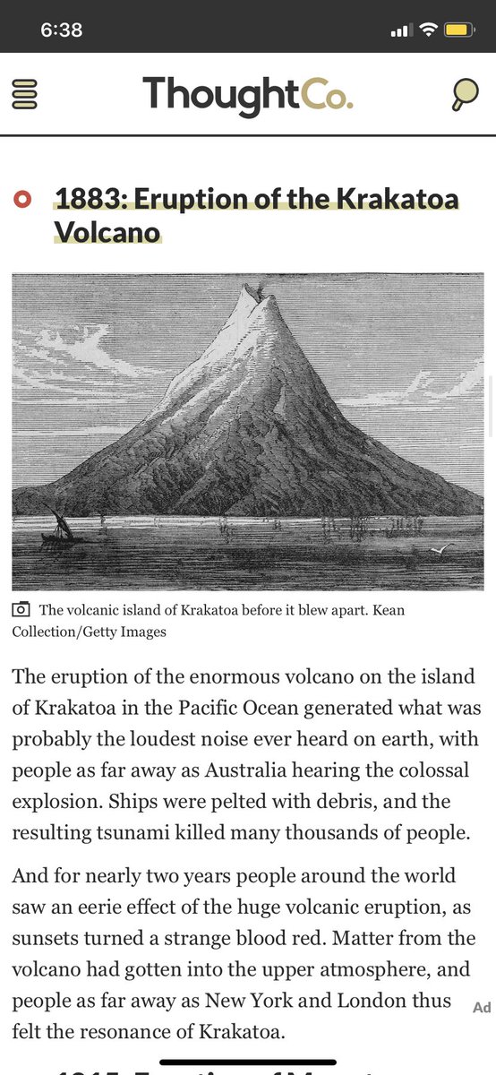 A couple of volcanic eruptions.