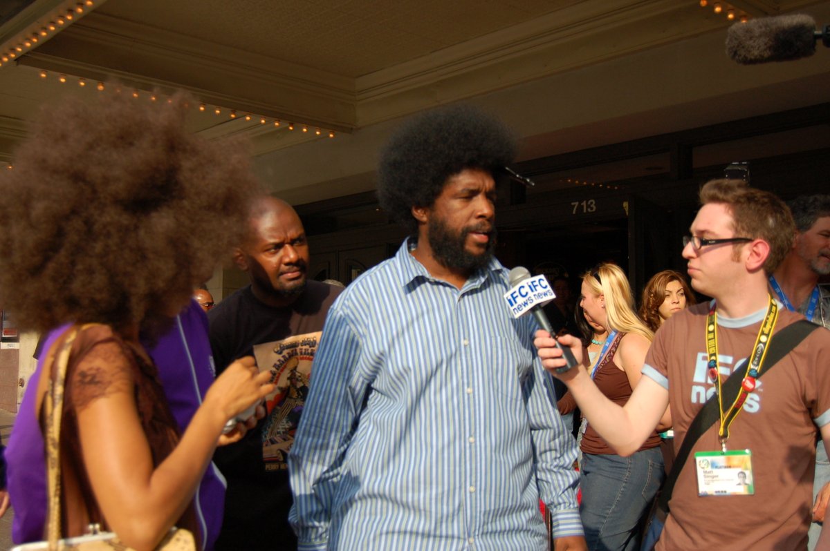 And then the next day I ran the guest list at the Paramount for our movie and escorted Questlove, Erykah (who I ended up working for, for a while) and James in to the movie.