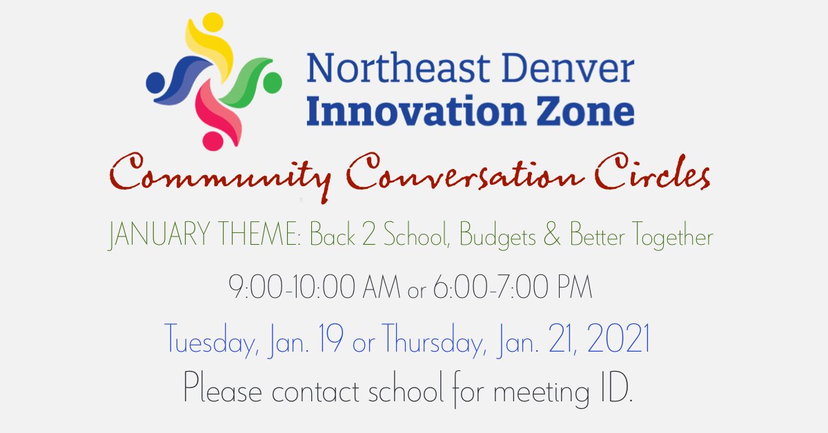 Northfield High School Denver on X: "The conversation continues next week  with our NDIZ director and staff. Meeting ID available on Northfield school  calendar, on right hand side of website, or call