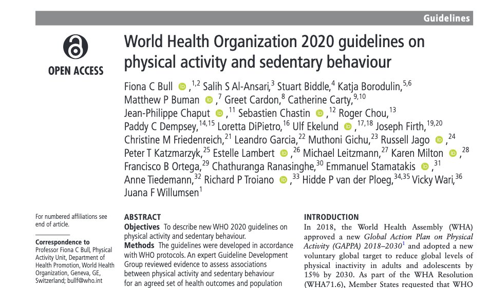Original Research: 'Some activity is better than none and more is better for optimal health'.

When it comes to prescribing physical activity - look no further than the recently updated guidelines by <a href="/WHO/">World Health Organization (WHO)</a> &amp; <a href="/BJSM_BMJ/">British Journal of Sports Medicine (BJSM)</a>!

🏃‍♀️  🏄‍♂️ 🏌️‍♀️

dx.doi.org/10.1136/bjspor…

#exercise #openaccess