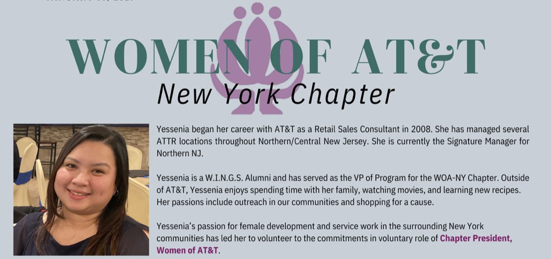 WomenOfATTNY's tweet photo. Pleased to Announce our New Chapter President, Yessenia! @angels_candie https://t.co/xjyAmGstZh
