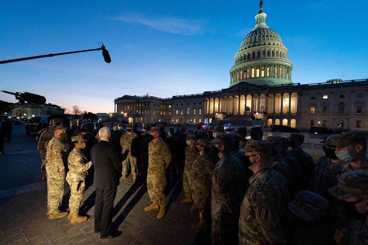We’re grateful for the incredible men and women of the @NationalGuard who are working around the clock to keep our Nation’s Capitol safe. On behalf of the American People, thank you for stepping forward for your Country.