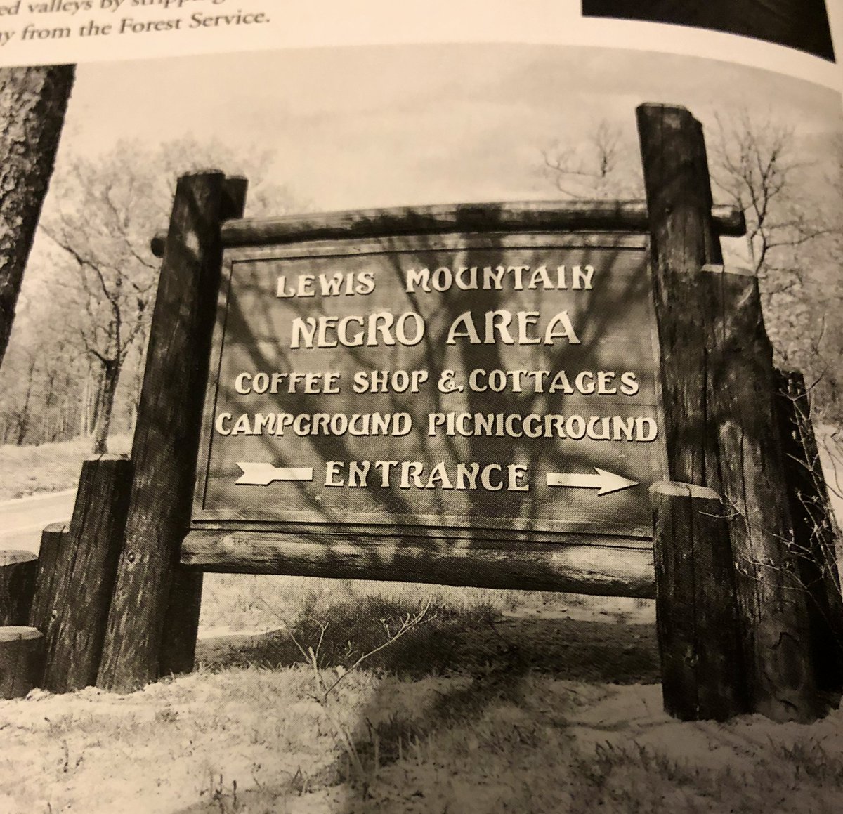 19. One of his first acts was to abolish the Interior Department's segregated lunchrooms. Then he told the national parks in the south to simply ignore the Jim Crow laws requiring separate facilities for blacks. At Virginia's Shenandoah National Park, signs segregating