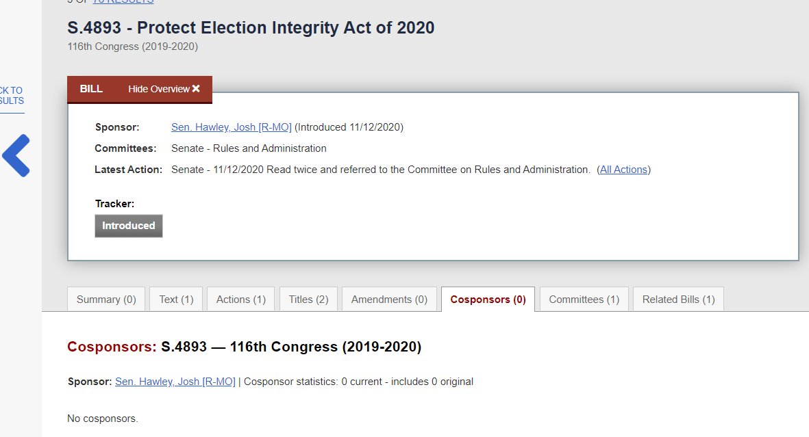 On November 6th Joshua vowed to introduce a law on election integrity.And then after introducing it--he cared so much about it he worked to get ZERO cosponsors and no committee hearing.Sowing doubt. Fanning the flames.6/