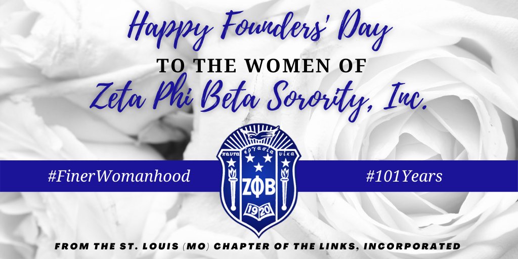 Happy Founders’ Day to the women of Zeta Phi Beta Sorority, Incorporated 💙🤍 #ZetaPhiBeta1920 #ZetaPhiBeta101 #STLLinks