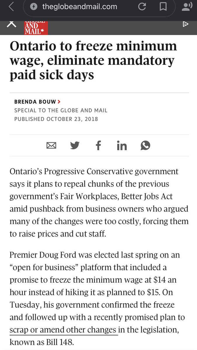 juuuuust thinkin bout 2018 when <a href="/fordnation/">Doug Ford</a> cut sick days while saying ontario was "open for business" today as the entire province locks down because of his pandemic response