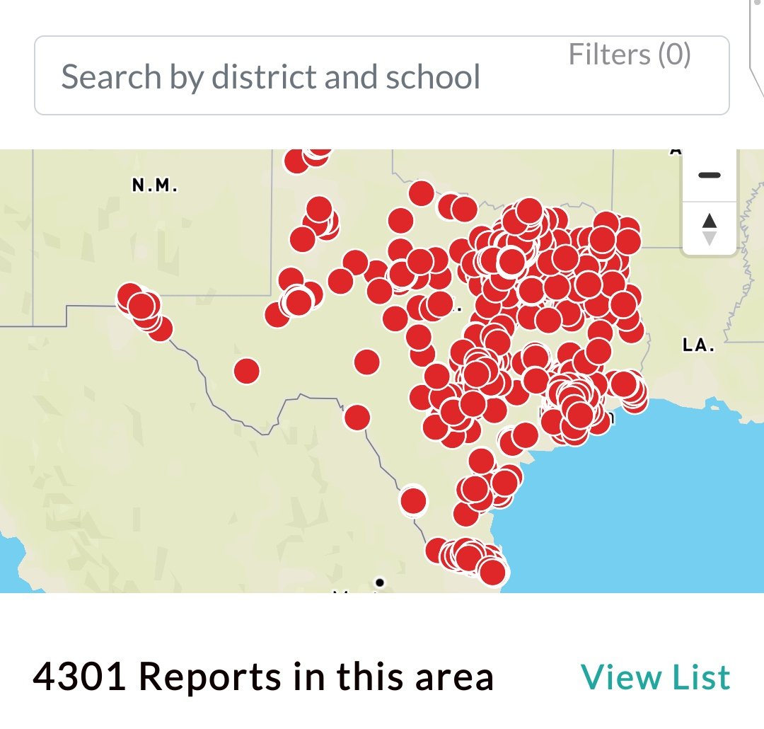 Texas: so far 64,574 cases in kids in schools & 38,011 of cases in teachers. I don't know what their kids numbers are outside of school/totals. This tweet is older but the website is up and running, you can read the reports:  https://twitter.com/BernieDogs4/status/1312922660494548992?s=20Web:  https://dshs.texas.gov/coronavirus/schools/texas-education-agency/