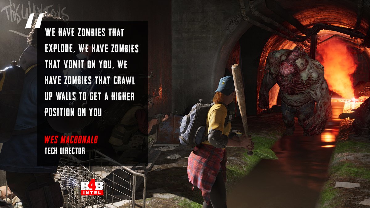 Back4Intel's tweet image. Surviving in Back4Blood will be a truly horrifying challenge! With the amount of enemy variety, you can always expect a new threat around every corner! @WesMacD talks about how @back4blood &apos;s ridden &amp;amp; special enemy types will cause all kinds of mayhem! #Back4Blood #B4B #B4BIntel