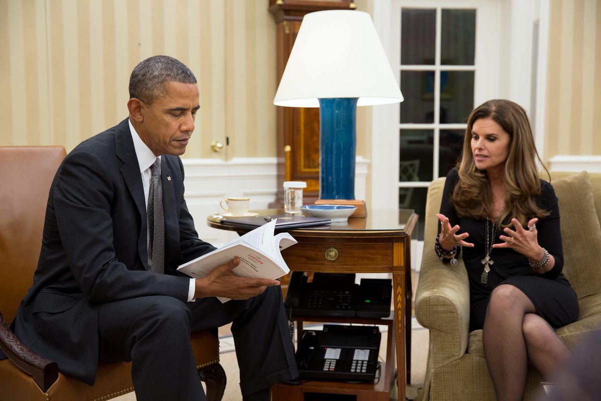 mariashriver's tweet photo. This was 7 years ago today, when I had the pleasure of presenting the #ShriverReport about living on the brink of poverty to former President @barackobama. It detailed, in length, that the face of the working poor in this country is a woman with children who depend on her. https://t.co/dtzQEHOa9l