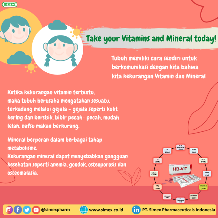 Tubuh yang kekurangan vitamin dan mineral menyebabkan