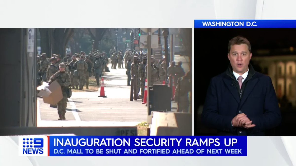 The site of Joe Biden's inauguration is being shut down and fortified. 9News