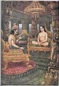 Much later, a brahmin from varunlok challenged learned men in Janak’s court for a shastrartha (competition on shastra). Kahoda also participated but lost. So he was taken as captive by the brahmin. When Ashtavakra came to know this, he travelled to Janak’s court to meet him.