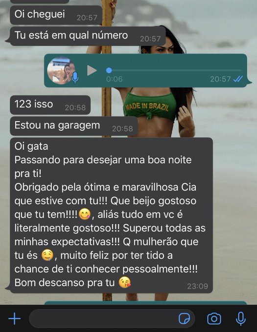 Encerrando a noite com mais essa msg gratificante p&oacute;s encontro. Hoje eu tive um dia maravilhoso, conheci