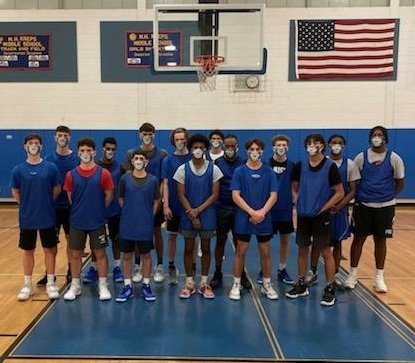 Boys basketball comes out of tryouts with new masks &amp; a new look offense... coming to live stream soon as all girls &amp; boys b-ball home games will be free. Stay tuned for more info soon coming soon🏀💙!!