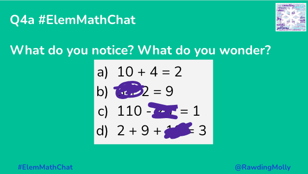 RawdingMolly's tweet photo. Q4a #ElemMathChat 

What do you notice? What do you wonder? https://t.co/MbfHAoAfEE