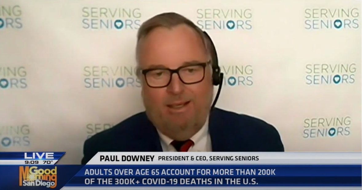 ServingSeniors's tweet photo. Vaccine Rollout for Seniors - We must advocate for those in our most vulnerable population to be a priority. #seniors 
@PaulDowney22 LIVE TODAY on @KUSINews @KUSI_GMSD
WATCH HERE: https://t.co/bUVOkz34GW https://t.co/nGUwoSPuyO