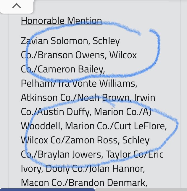 Congratulations to <a href="/ThrowerMartez/">martez thrower</a> for making <a href="/RecruitGeorgia/">Recruit Georgia</a> 1st Team All State at LB, and <a href="/Matt_Mcadoo4/">Matt Mcadoo</a> for making 1st team All State at Ret. Honorable Mention to <a href="/owens_branson/">Branson Owens</a>, <a href="/curtisleflore1/">Curtis Leflore</a>, <a href="/AbeStowe1/">Abe stowe</a>, and <a href="/29Turnerboy/">IsaiahT</a>. CONGRATULATIONS! #RecruitWilcox