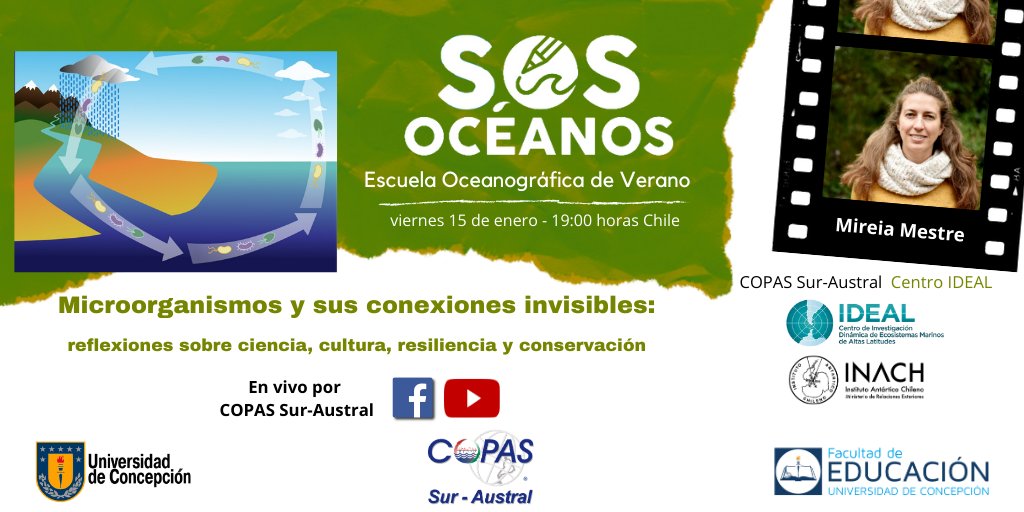 COPASCoastal's tweet photo. Hablaremos de su reciente artículo, donde postula la conectividad global de los microorganismos, su implicancia para la resiliencia, la degradación de los ecosistemas. La investigación de Mireia es financiada por:
- Proyecto INACH RG_49-19
- Proyecto Postdoctorado ANID 3190369 https://t.co/wHixnrEOJE